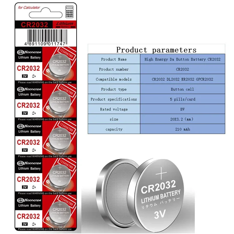 CR2032 CR 2032 DL2032 ECR2032 3V Lithium Battery For Watch Toy Calculator Car Key Remote Control Button Coin Cells