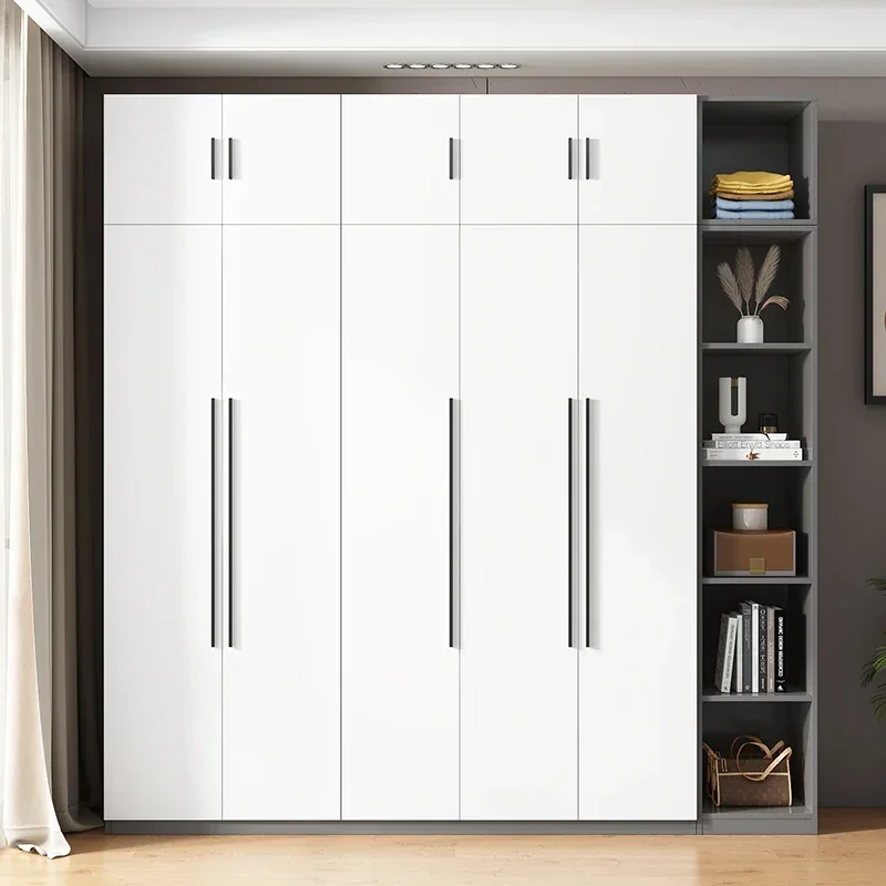 Wooden Wardrobe, Dustproof Cabinet, Cabinet with Clothes Drying Pole, Multiple Sizes Can Be Selected, Home Bedroom Wardrobe image 5