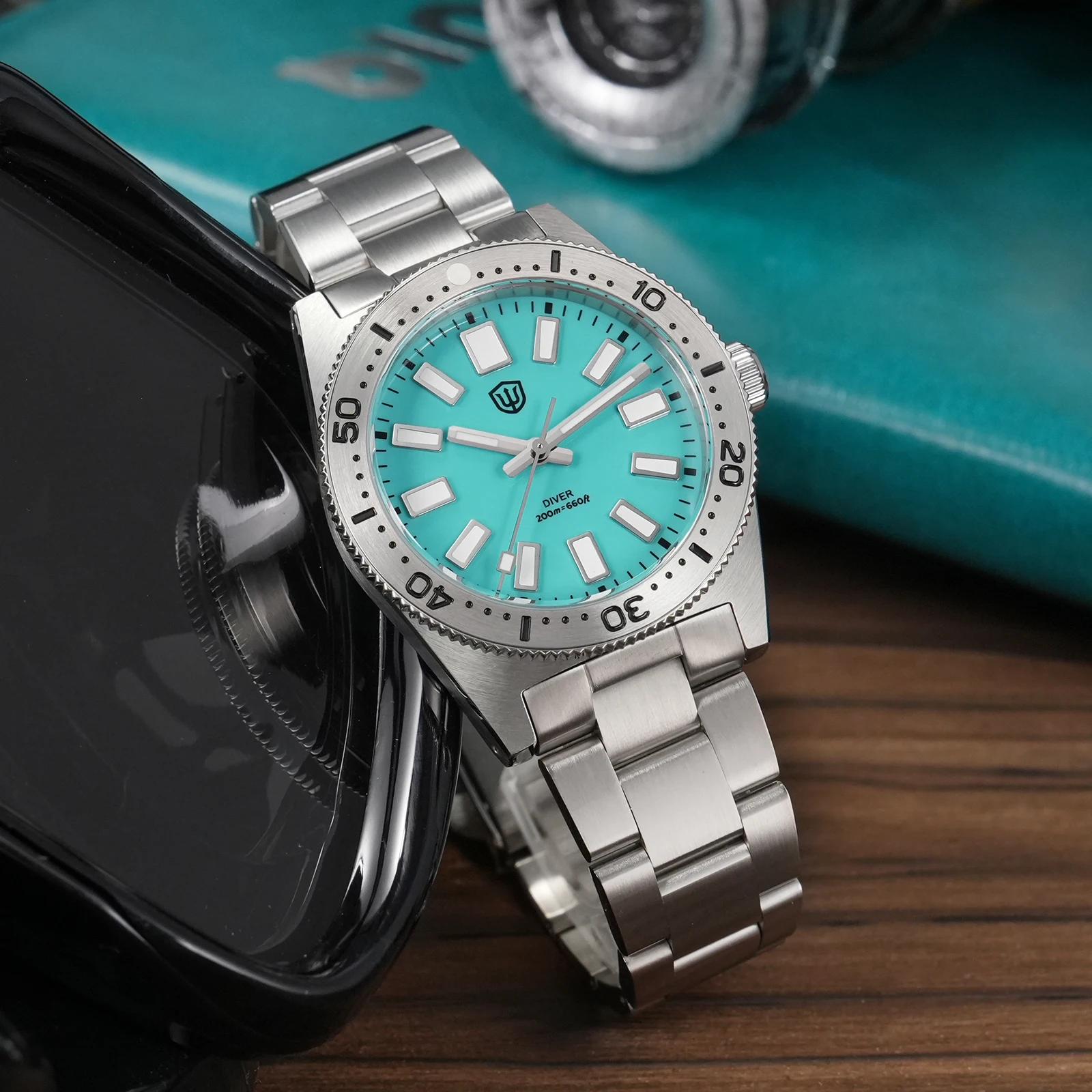 Watchdives WD1965 V2 Coral Blue Dail Watch VH31 Sweep Second