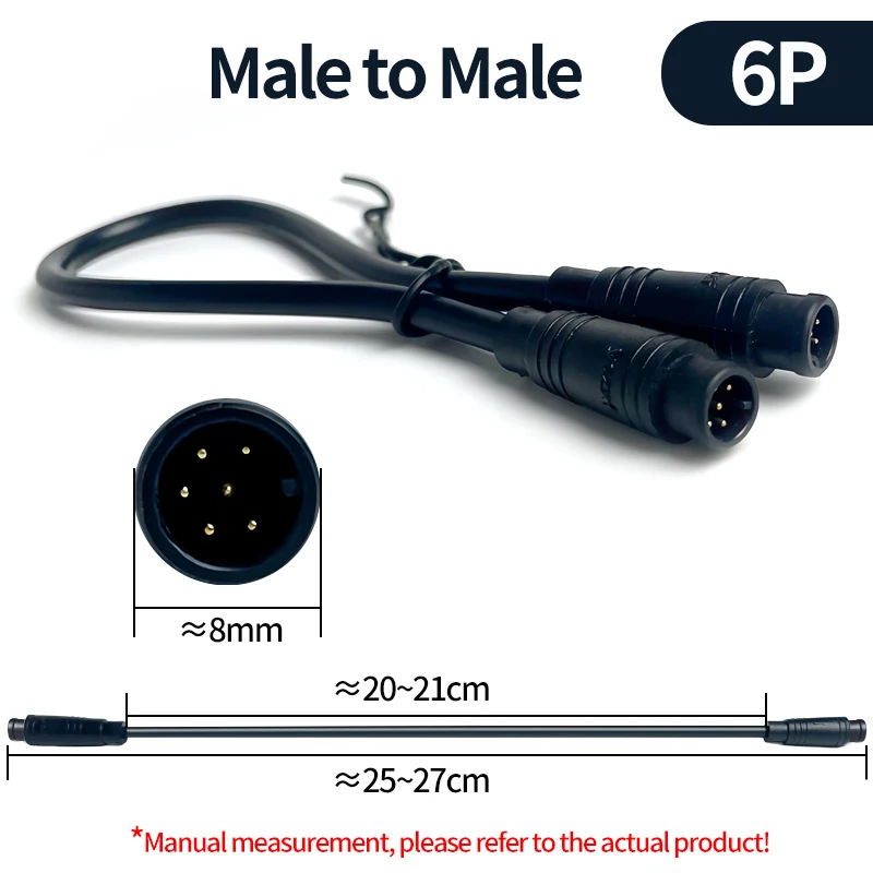4/10Pcs M8 2 3 4 5 6 Pin Elektrische Fahrrad Butt Joint Stecker Wasserdicht für Ebike display Kabel 25cm Weiblich Männlich Optional Stecker