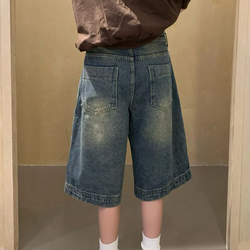 Vintage Wide-Legged Jeans Bf Unisex High-Waisted Pockets Fashion Casual Loose Harajuku Y2K Pants Streetwear Men Denim