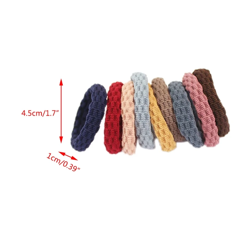 10pcs Elastic Jacquard Large Stretch Hair Ties Hair Bands Ponytail Holders for Women Girls Thick Thick Heavy and Curly Hair