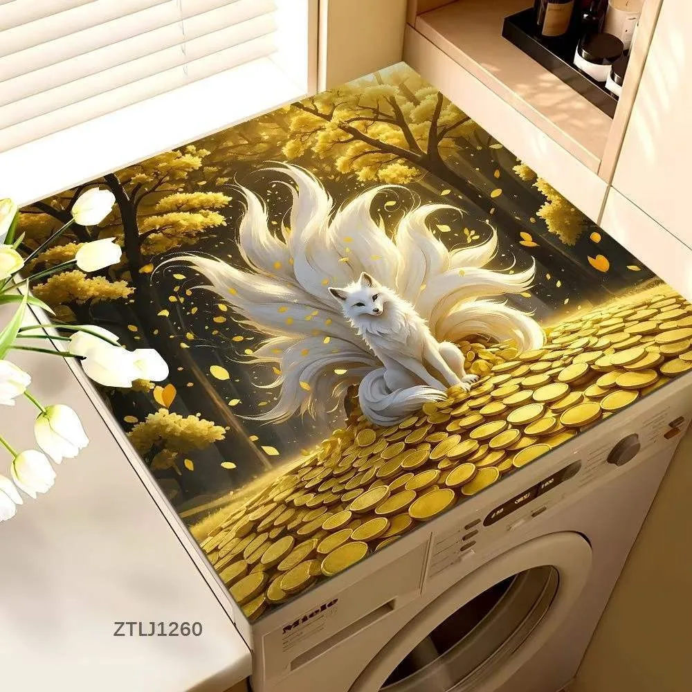 

VIKAMA семицветный чехол для стиральной машины с лисой диатомитом и креативной печатью для холодильника, пылезащитный коврик для декора