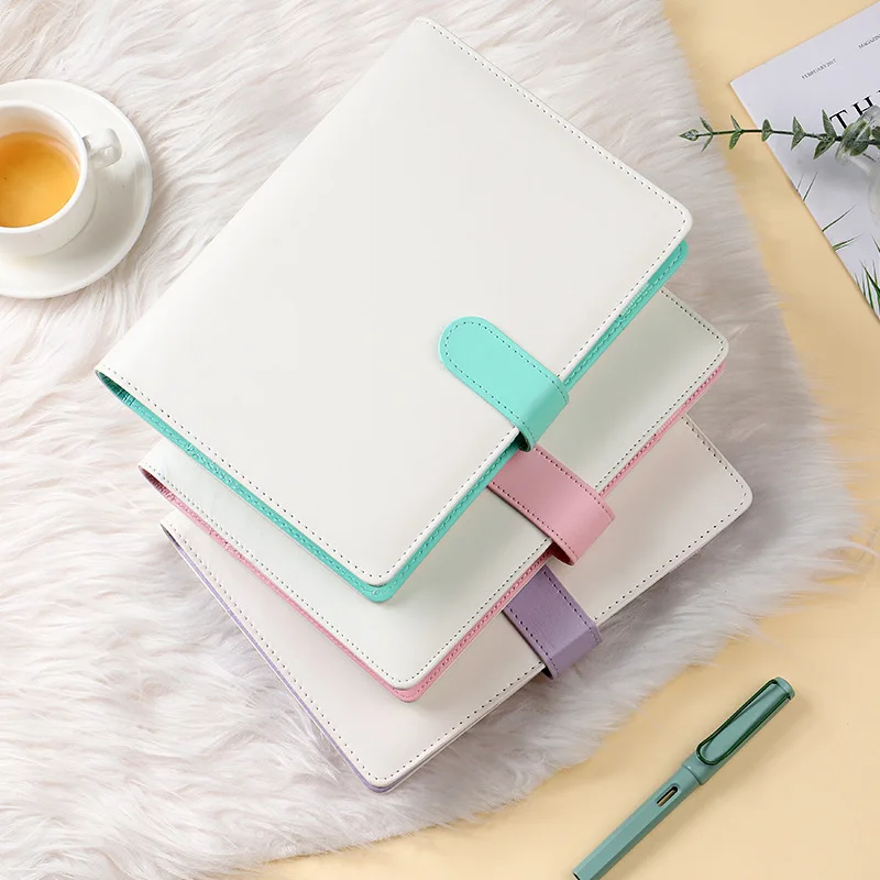 A5 Large Colorful Macaron Splicing Loose-leaf Card Storage Book fourPalace Grid Small Card Collection Book Office Accessories