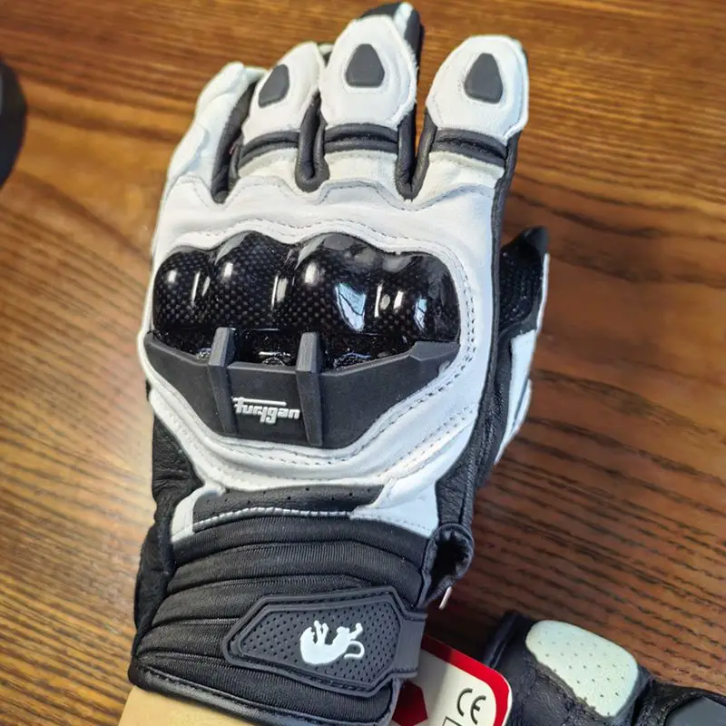 

AFS 6 Men Black Motocross Motorbike Glove Racing Riding Gloves M-XXL Motorcycle Leather Gloves Carbon Fiber Protective Gloves