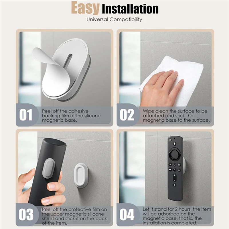 Магнитный держатель пульта дистанционного управления, настенное крепление, без сверления, самоклеящийся кронштейн для хранения пультов дистанционного управления Fortv AABGI