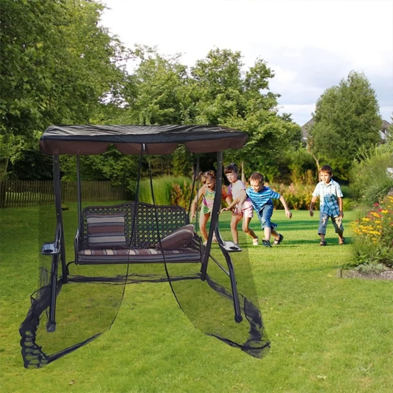 Garden Swing Screen Cover with Breathable Screen Panels, Upper Panel and Easy Front Access for Outdoor Porch Seating and Daily