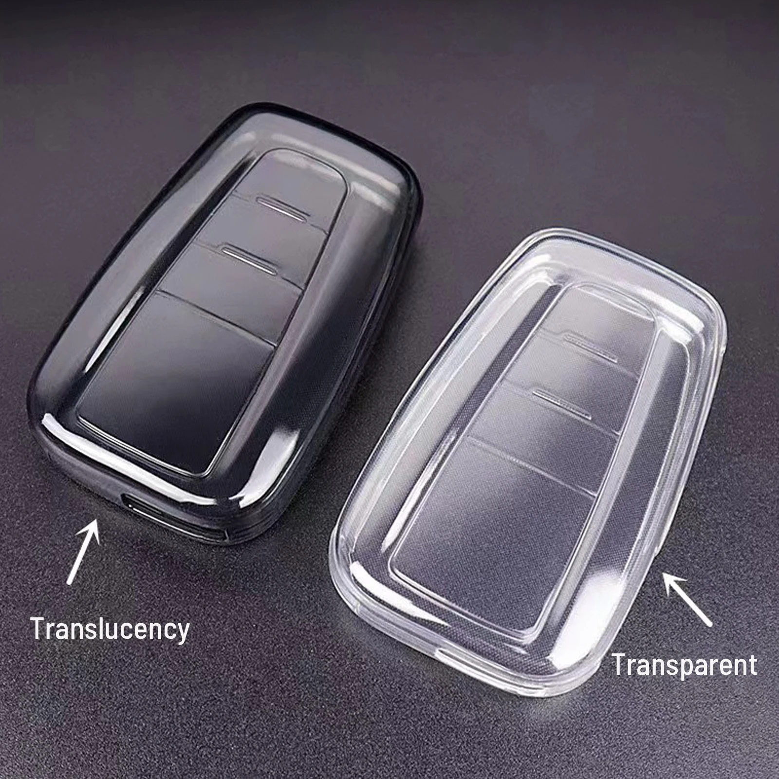 

Car Key Fob Case Cover Black Transparent For Toyota For Highlander For RAV4 For Land Cruiser-Prado For Prius For Corolla