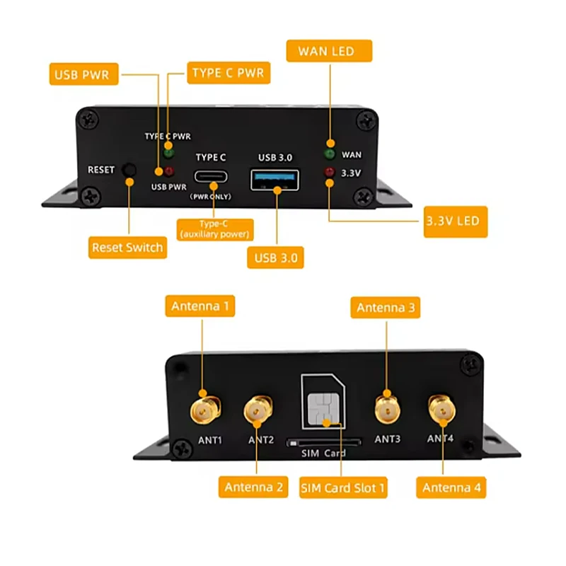 Módulo M.2 para adaptador dongle USB 3.0 com alimentação auxiliar para modem Quectel SIMCOM 4G 5G RM520N-EU RM530N-GL RM520N-GL SIM8262E