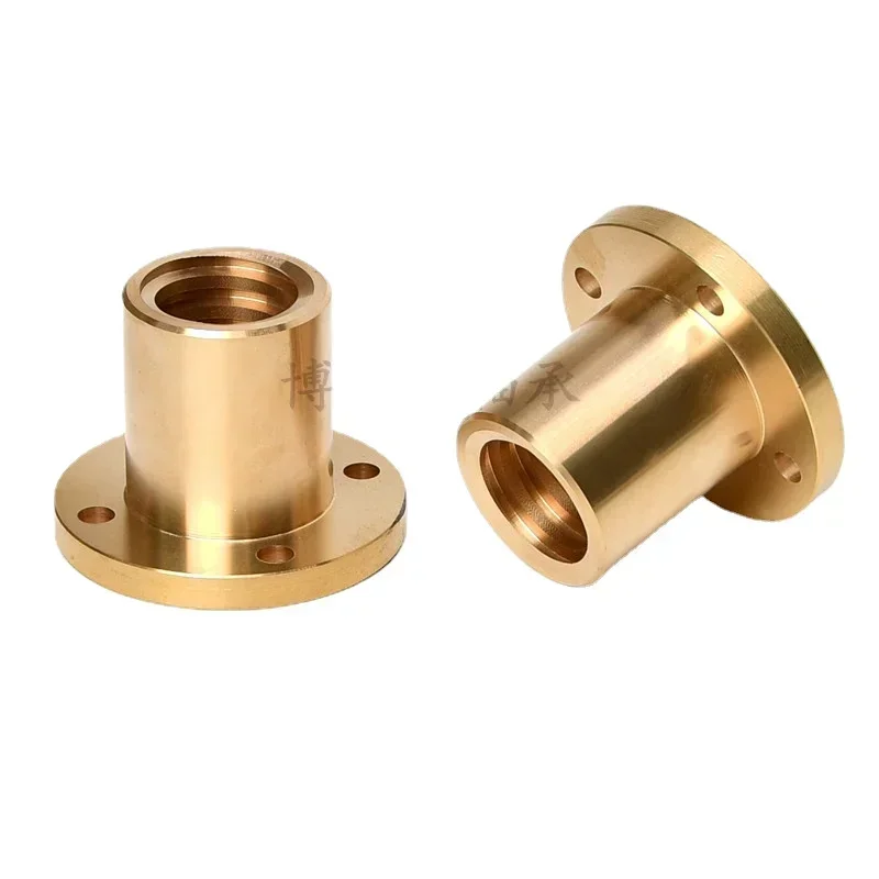 2pc Trapezoidal Lead Screw Copper Nut For T8  3D Printer DIY Accessories  Brass  10 12 14 16 20 22 25 28  32