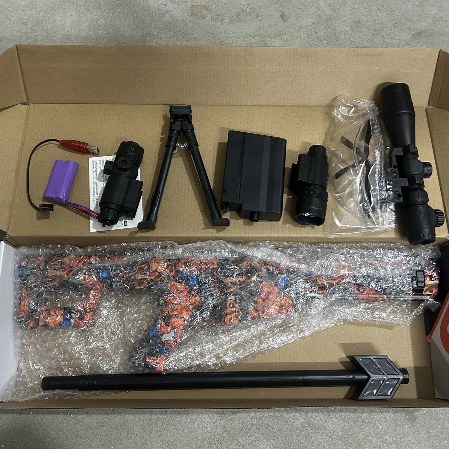 2025년형 새 바렛 저격총 장난감, 전동 및 수동 사용 가능, 7.4V 배터리 및 USB 충전 케이블 포함, 게임과 동일한 스타일, 남자아이 장난감, 생일/새해 선물