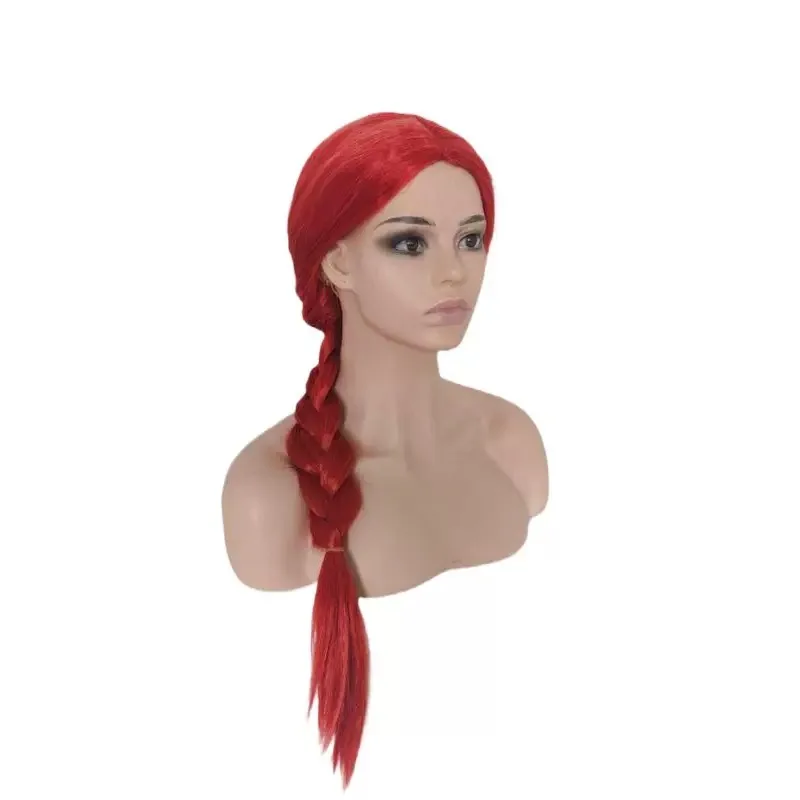 Toy Story 2 Jessie Parrucche Cosplay Treccia in stile Capelli sintetici lunghi Parrucche in fibra resistente al calore Parrucca in stile treccia