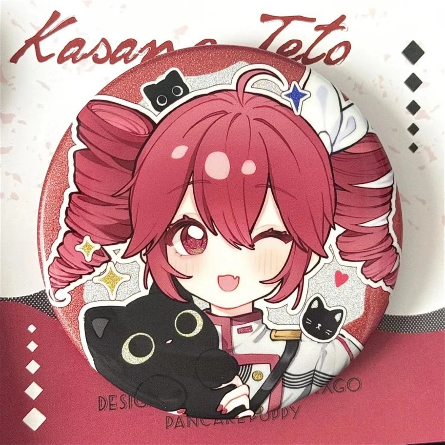 58mm Anime Kasane Teto Cosplay KOSTÜM Abzeichen Pin SPTE Weißblech Brosche Requisite Weihnachtsgeschenk – Detail 1