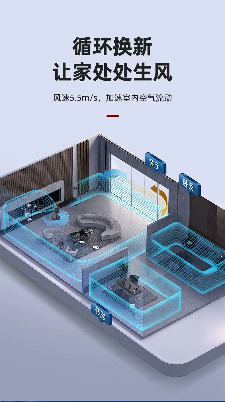 مروحة دوران الهواء، نوع الأرضية المنزلية، صوت AI، مروحة كهربائية كبيرة للرياح، مروحة كهربائية تعمل بالتحكم عن بعد #4