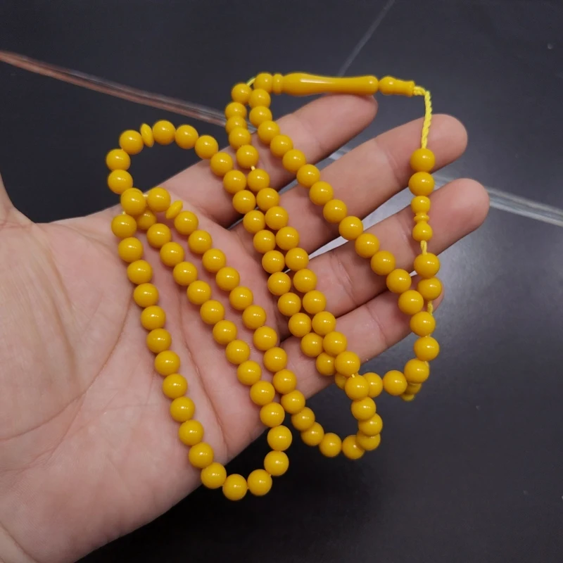 Tasbih 99beads Baklait misbaha bracelet Eid Ramadan Gift turkish accessories yellow resin