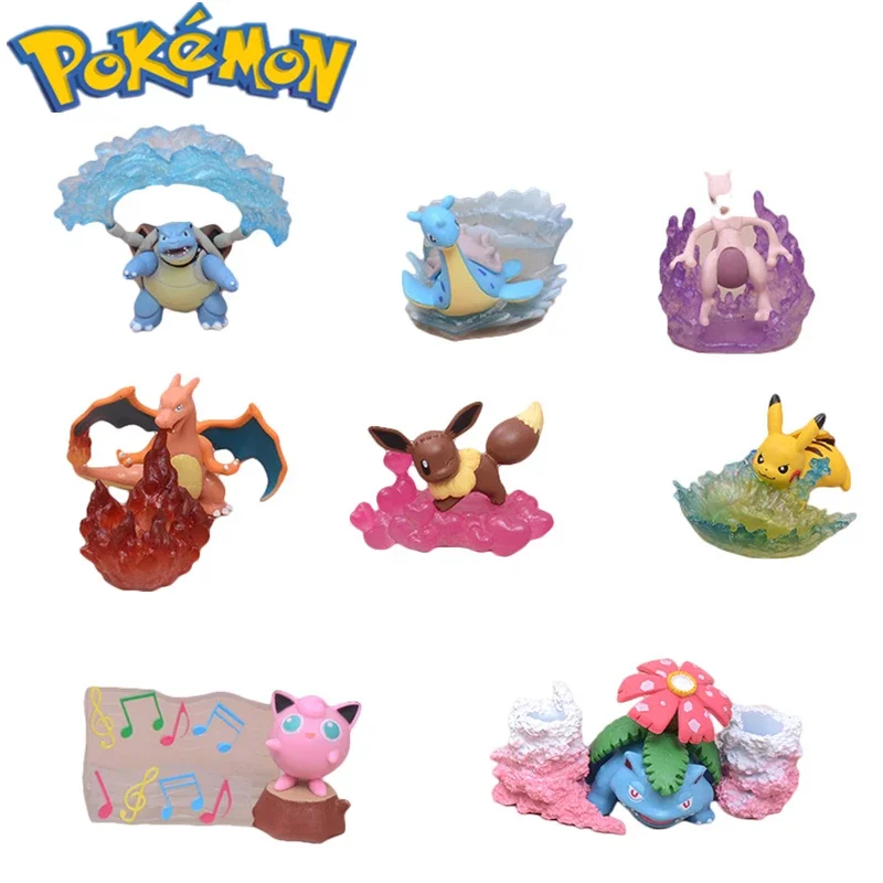 Pokemon boxed model desktop decoration Pikachu Eevee Charizard Mewtwo Blastoise Jigglypuff Bulbasaur hand-made birthday gift