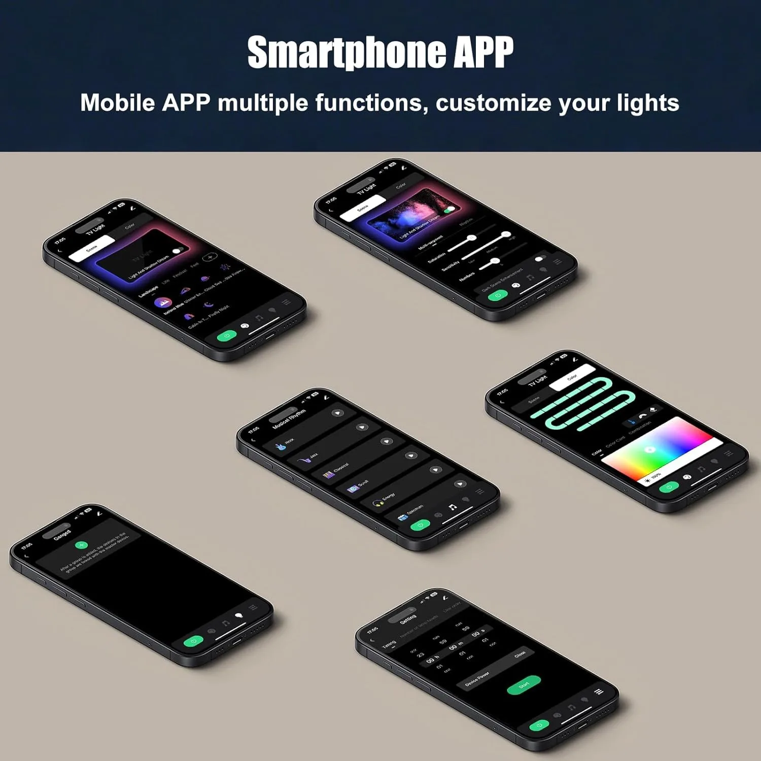 إضاءة خلفية LED للتلفزيون الذكي مع كاميرا لشاشات 40-50 بوصة، وأضواء شريط LED مزامنة الشاشة والموسيقى، وأضواء تغيير الألوان للتلفزيون