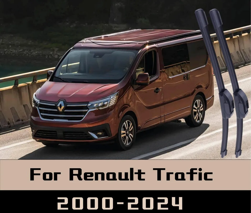 

2Pcs For Renault Trafic 2000-2024 Wiper Front Wiper Blades Windshield Windscreen Window Brushes Boneless front wipers