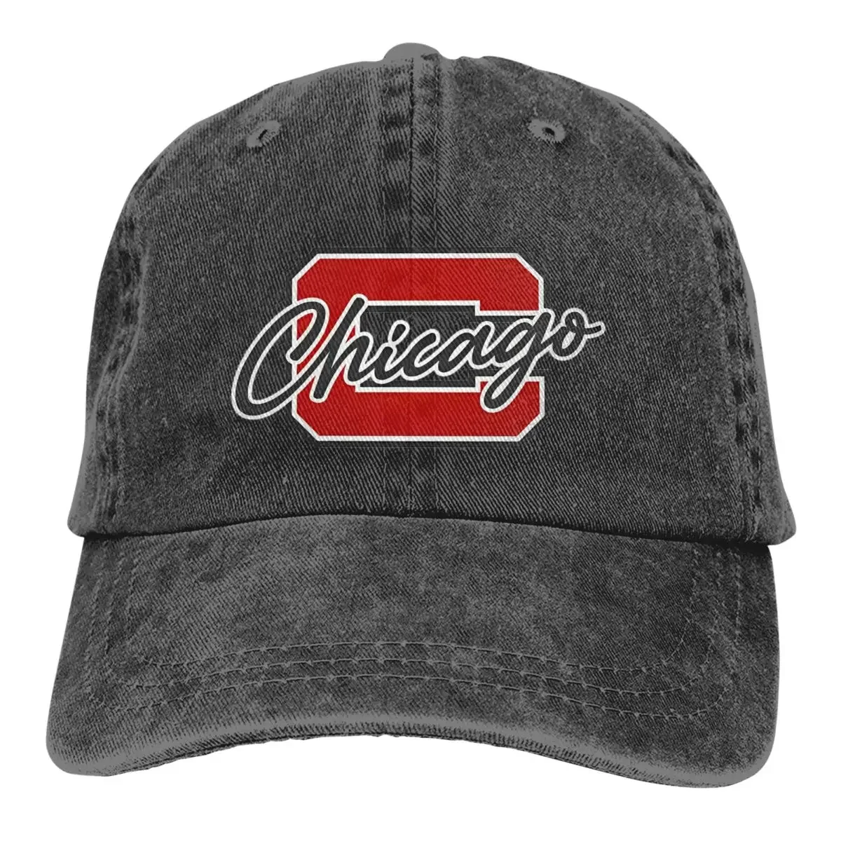 Chicago Illinois Hometown Letter Design Baseball Caps Vintage Distressed Snapback Hat for Men Women Adjustable Hats Cap