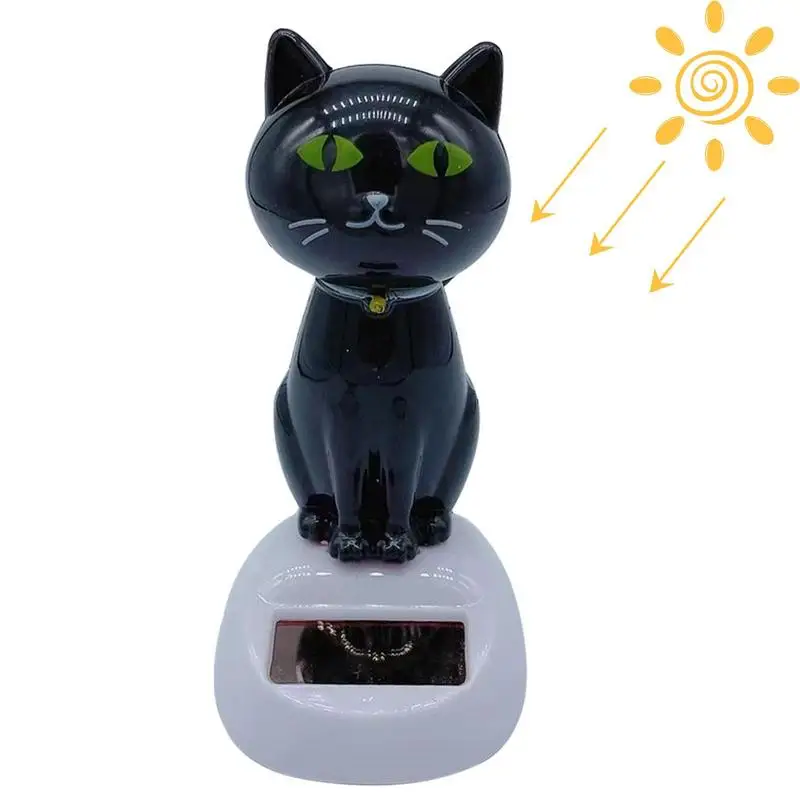 Solar Powered Car Toy Cute Solar Powered Swinging Cat Dashboard Decoration Small Animated Bobble Dancer Car Dashboard Decor For