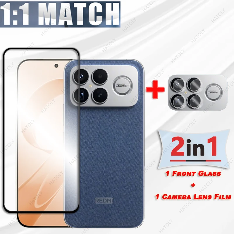 ل Xiaomi Redmi K90 Pro Max واقي شاشة زجاجي لـ Redmi K90 Pro Max Film حافة سوداء طبقة رقيقة واقية حامي عدسة الكاميرا