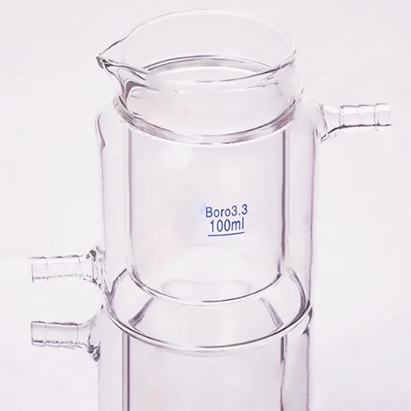 

Double-layer jacketed beaker drainage small nozzle cold trap photocatalytic reactor bottle