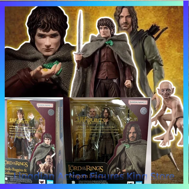 Фото В наличии: Коллекционная фигурка Bandai SHF «Властелин колец» — Фродо, Голлум, Артрон. Игрушка-подарок.