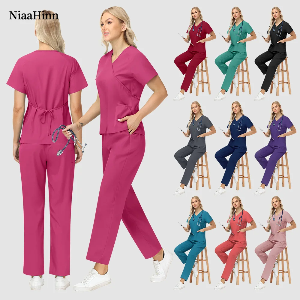 Niaahinn vente en gros uniformes d'infirmière costume uniformes de médecin d'hôpital dentaire ensembles uniformes de Spa de beauté Articles de soins infirmiers gommages vêtements de travail