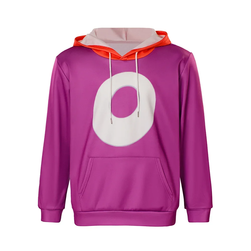Game Rayman Purple Hoodie Cosplay Costume Letters Printed Leisure Sweatshirt Halloween Carnival Party Outfit