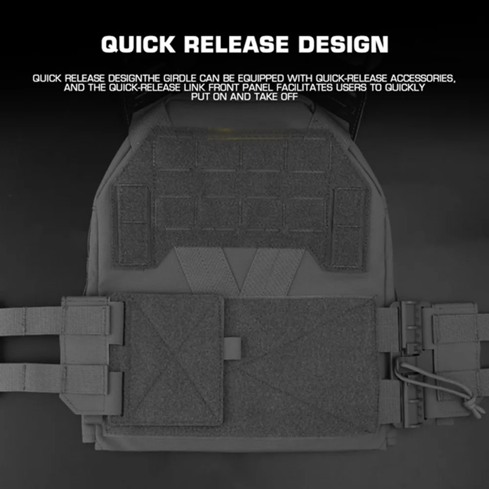 Hunting Tactical Vest Quick Release Waist Seal Plate Carrier Dual Mode Switchable