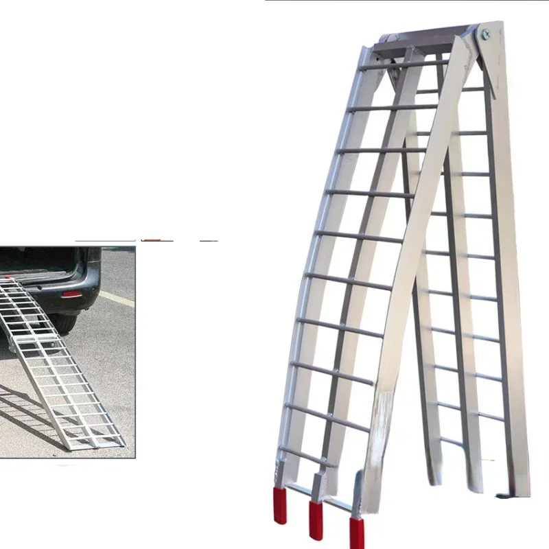 

Hot Sales Folding Ladder Pedal Motorcycle Loading Trailer Transport Loading Aluminum Alloy Ramp Folding Ladder 226cm
