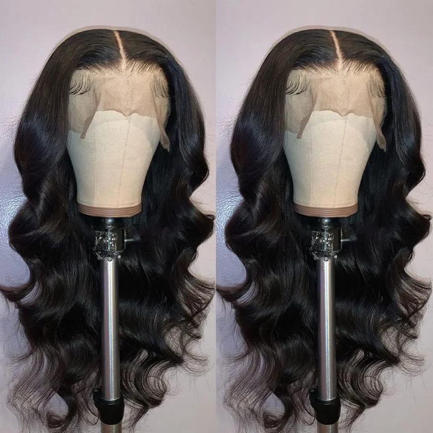 

30-дюймовые парики с волнистыми волосами и кружевной передней частью из натуральных волос, 13x6 HD, с предварительно выщипанной линией роста волос, плотность 200%, натуральный цвет волос