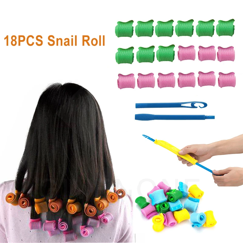 18 Pcs Portable Magic Hair Curler Hair Styling Accessories Hair Curlers Non-Damaging Beauty Hair Styling Tool DIY Hair Rollers