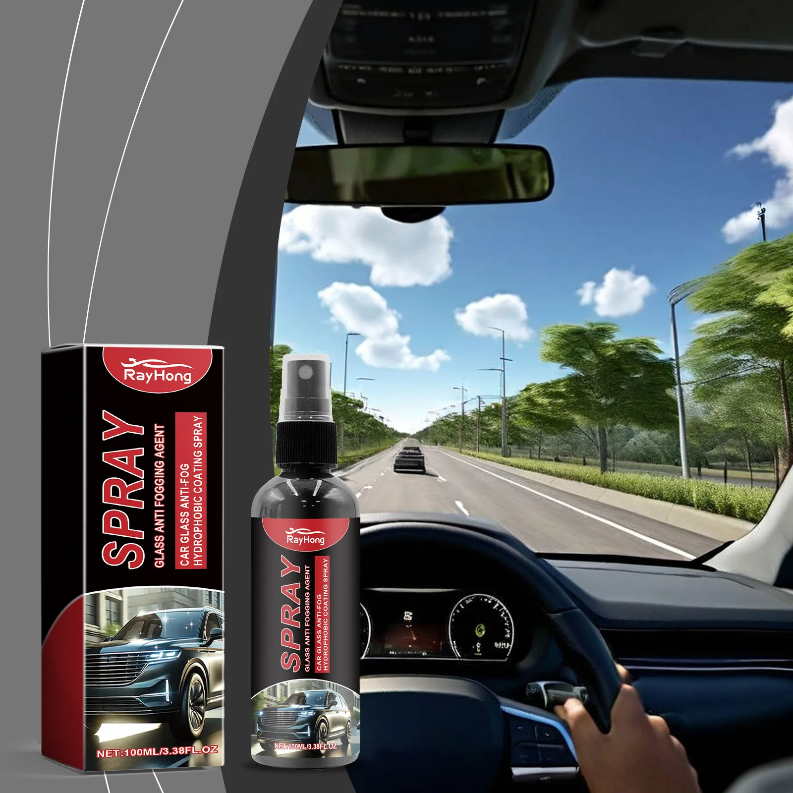 

Windshield Glass Coating Spray for Cars - Long-Lasting Anti-Fog, Rainproof Clean & Protect, Easy Application Auto Care Product