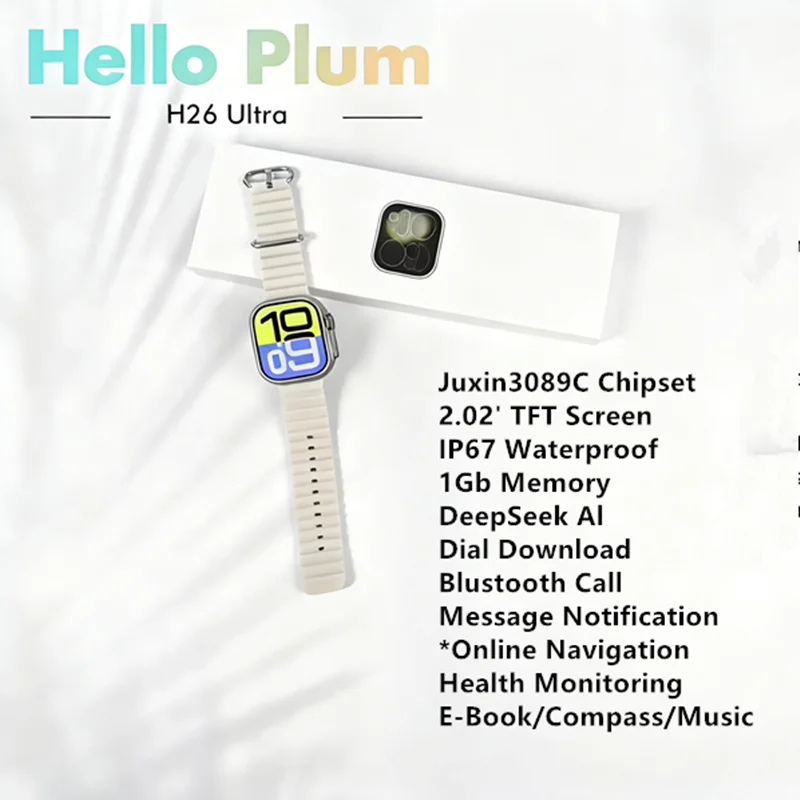 

VWAR H26 Ultra Smart Watch AMOLED AOD Screen 1GB Storage Wireless Charger Sport Smartwatch for Men Women 2025 New