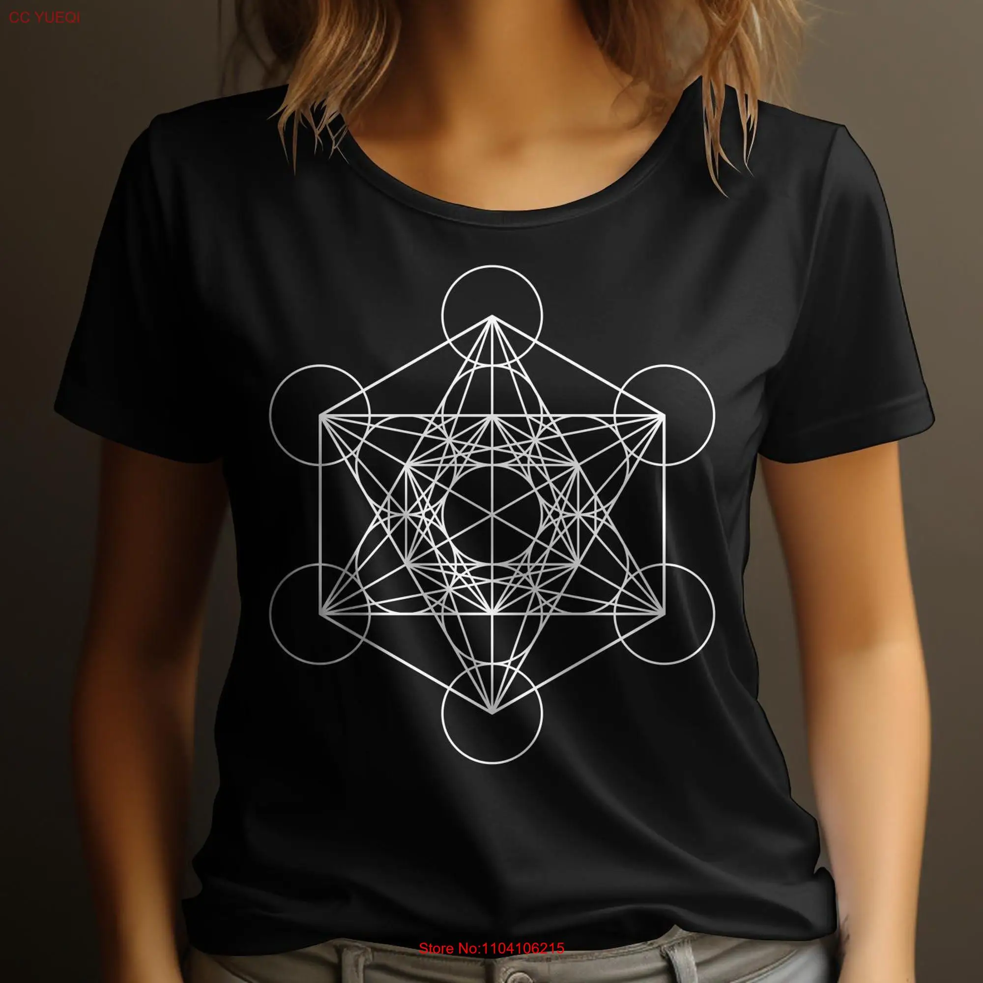 Sacred Geometry Art T Shirt SweaT Metatron's Cube Design Geometric Shapes Apparel Spiritual Clothing