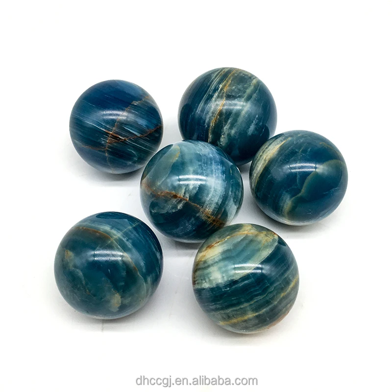 Wholesale Natural crystal polished blue onyx sphere Crystal craft  blue crystal balls For Home Decoration