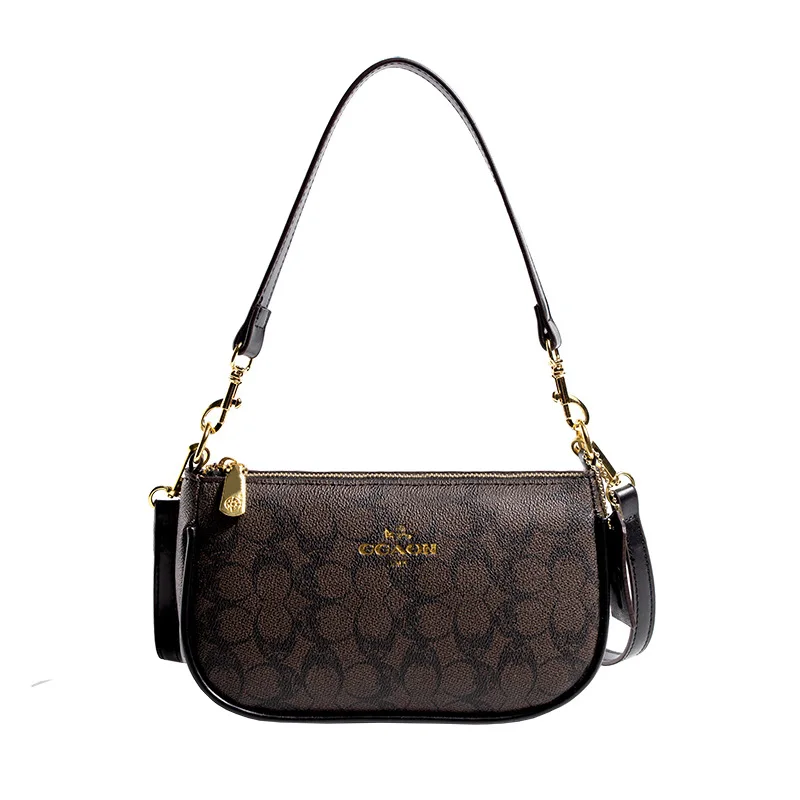 Image of Hochwertige Damen-Umhängetasche, klassische Vintage-Handtasche, elegante Designer-Ledertasche für Frauen.