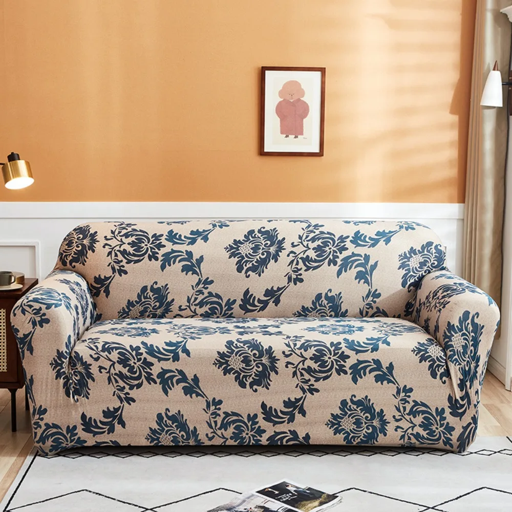 

General Elastic Printed Sofa Cover Dust-proof Non-slip Couch Cover Full Coverage Antidirty Sofa Protector Bedroom