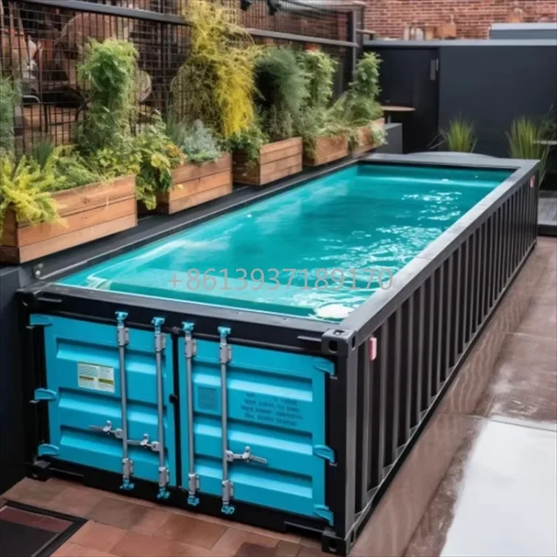 China Shipping Container Swimming Pool 20ft 40ft Container Pools with Internal Wall