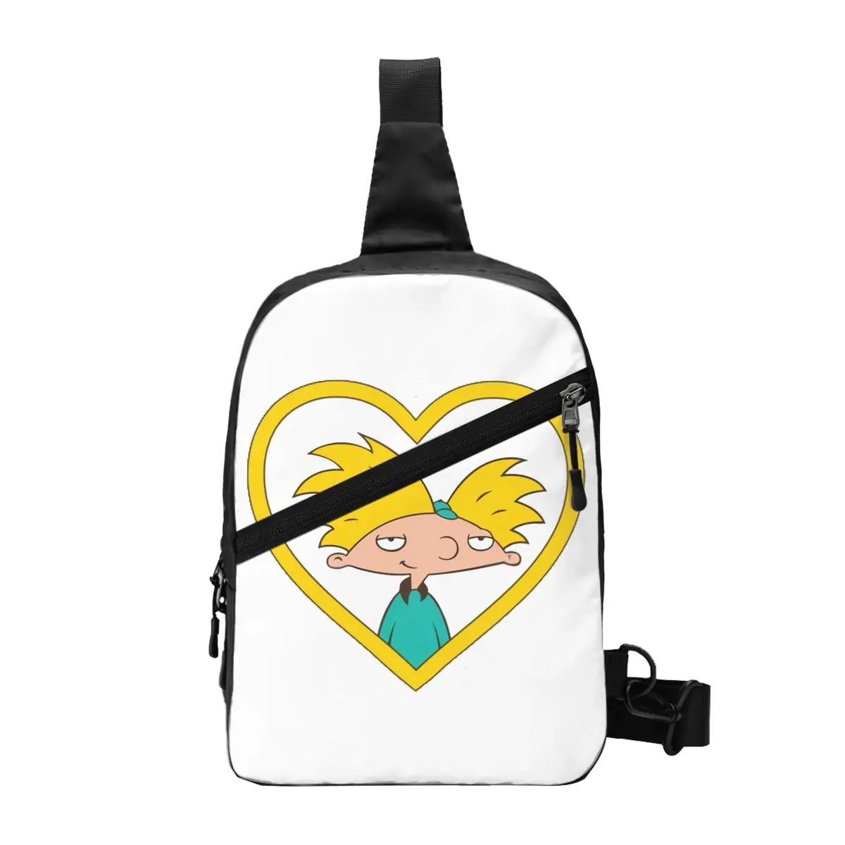 Custom Casual Helga Pataki Anime Animation Hey Arnold Sling Crossbody Backpack Men Shoulder Chest Bag for Camping Biking