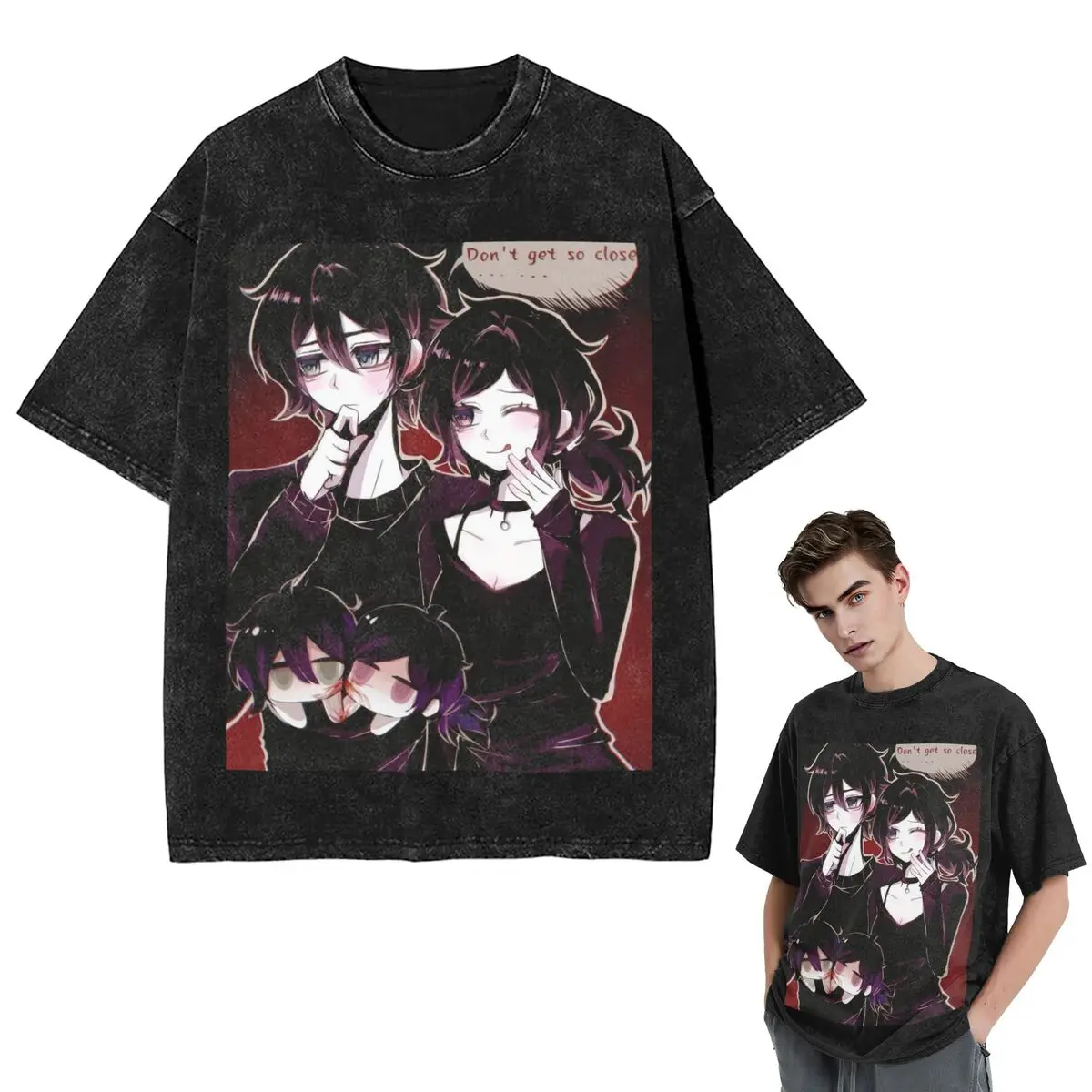 

Streetwear T-Shirts Ashley And Andrew 1 Washed T Shirt Short Sleeve Hip Hop T-Shirt Tops Tees for Men Women