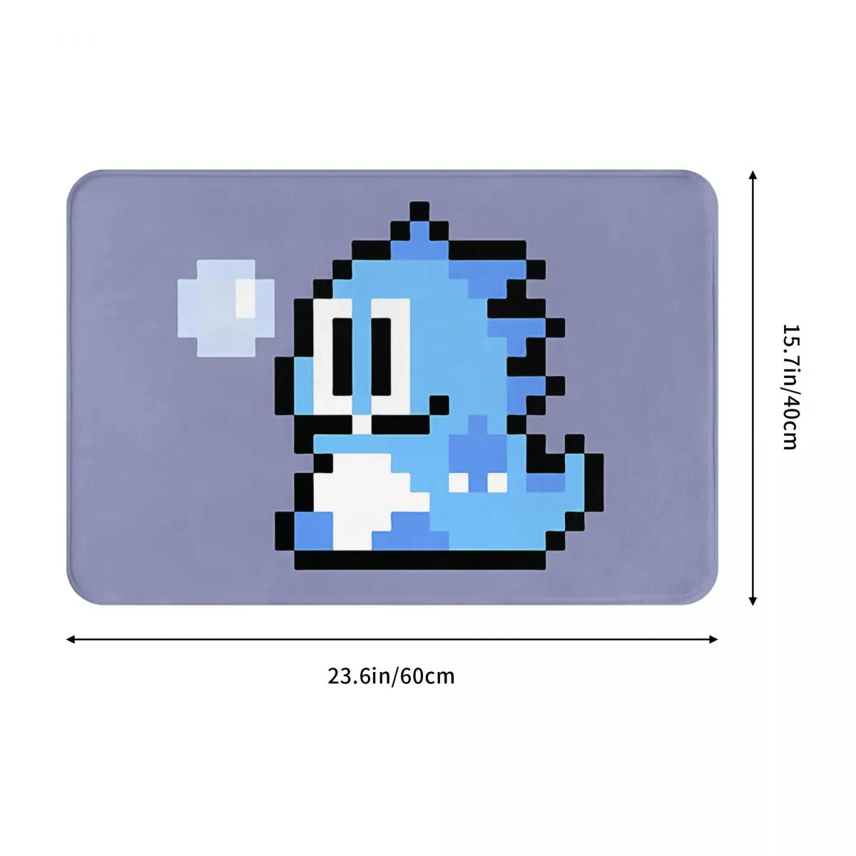 Pixel Blue Bubble Bobble Game Dragon Non-Slip Carpet Doormat Bedroom Bath Mat Welcome Decoration Rug