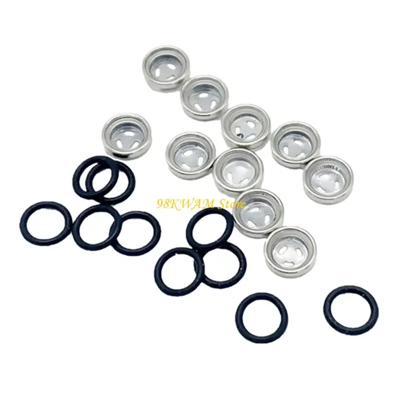 Motorcycle Brake Fluid Check Glass 10-Piece Clear Repair Parts with Rubber Gasket Pieces for Service Use Tasks 68UF