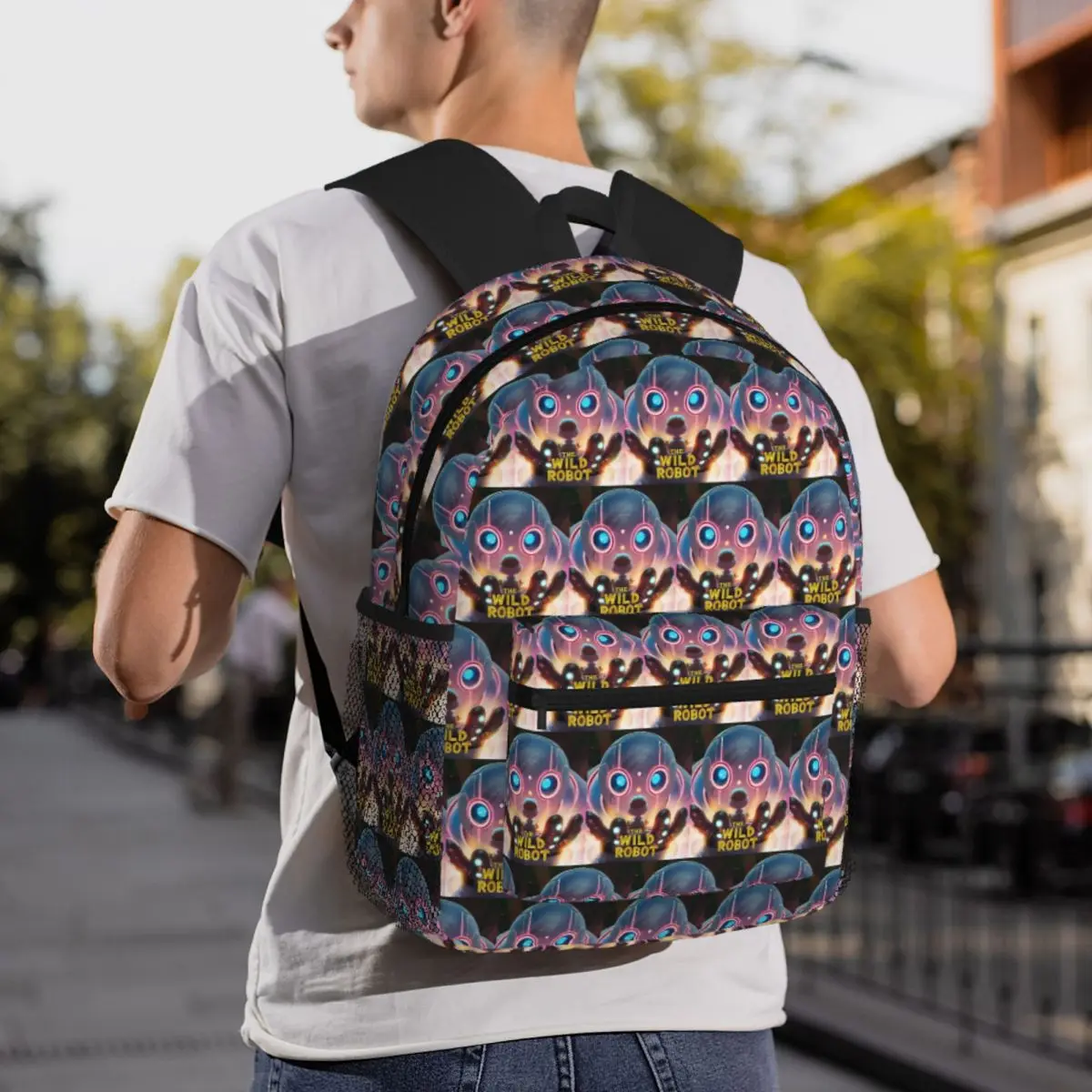 

The Wild Robot Student Backpack School Bag Hiking Travel Daypack for Men Women Fashion Bookbag Shoulder Bags