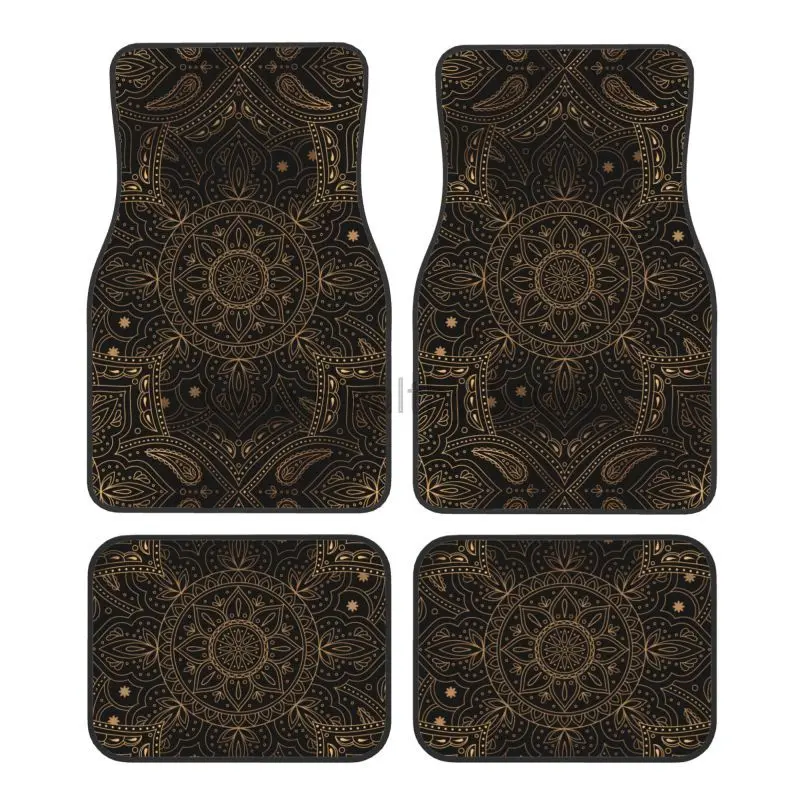 

Oriental Mandala Royal Retro Floral Car Floor Mats Set Of 4 Vehicle Front And Rear Non-Slip Foot Mats Auto Accessories Decor