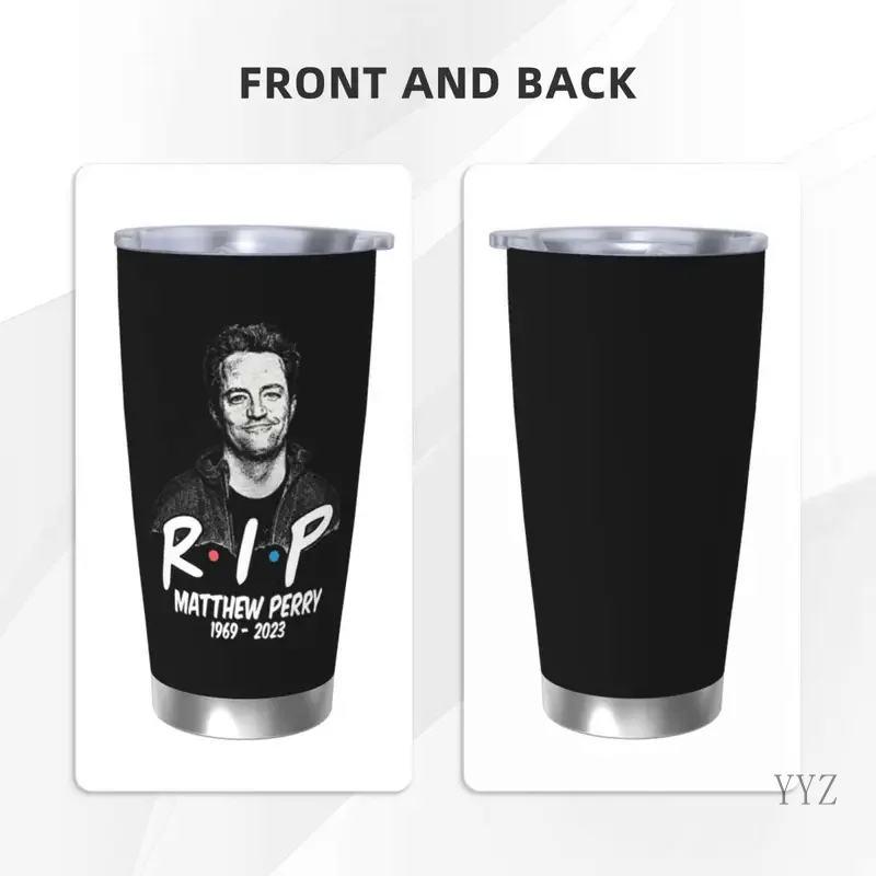 Retro Matthew Perry Rip Tumbler Vacuum Insulated Coffee Cups Vacuum Flask Office Home Mugs Hot Cold Drink, 20oz