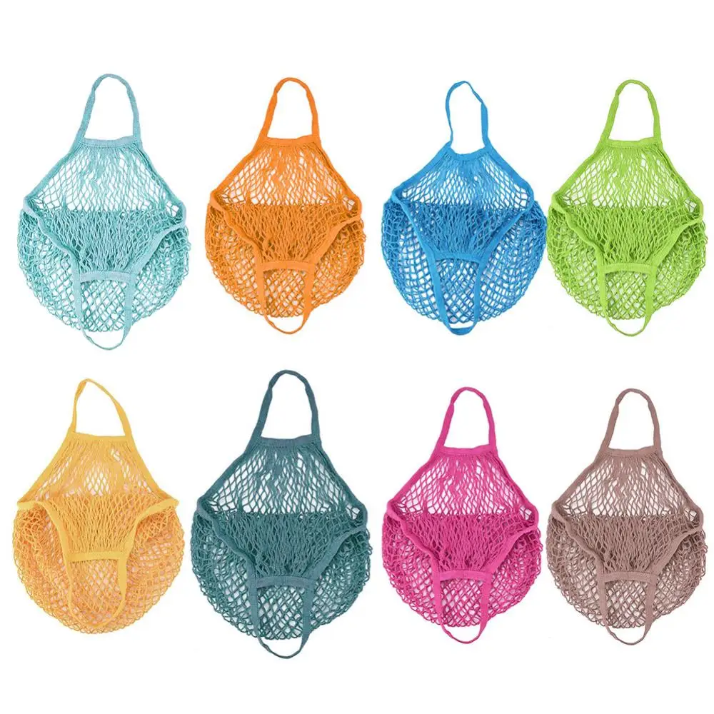 Mesh Net Shopping Bag Fruit Goods Storage Cotton Tote Handbag Reusable Grocery Bags For Vegetable Mesh String Organizer Handbag