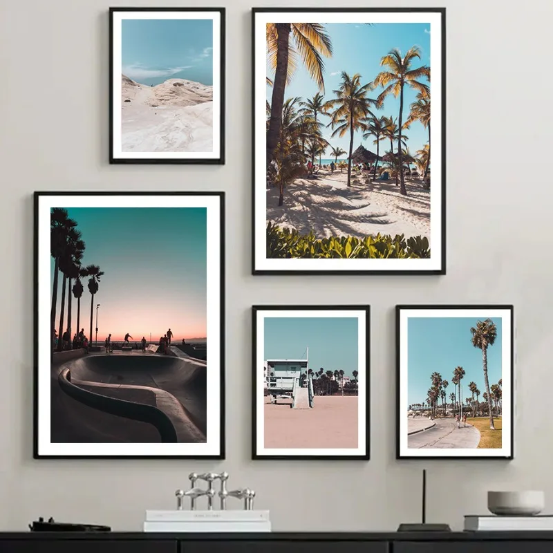 Beach Street Basketball Skate San Francisco Landscape Posters and Prints Canvas Printing Wall Art Picture for Living Room Decor view 2