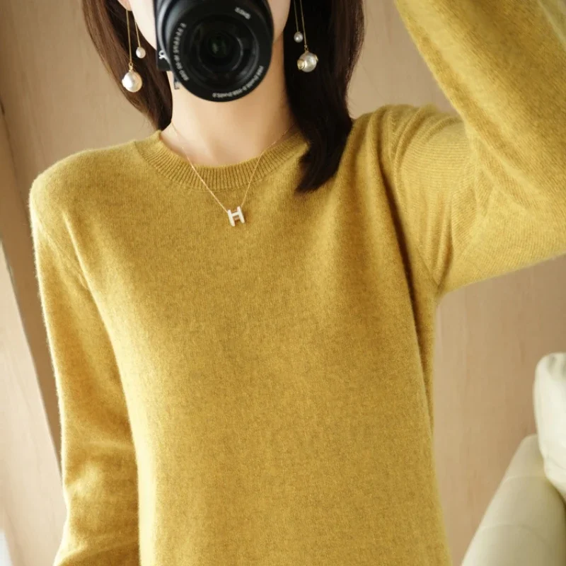 Autumn Winter Sweater Women 2024 Spring O-neck Long Sleeve Knitwears Warm Pullovers Korean Fashion Sweaters Bottoming Shirts